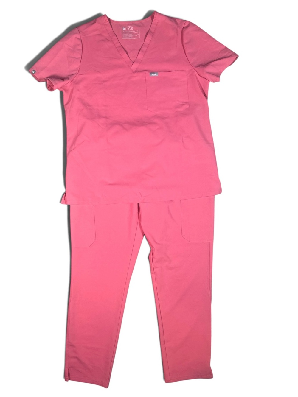 Figs Scrub Set Pink Shirt Size XL Pants Large
